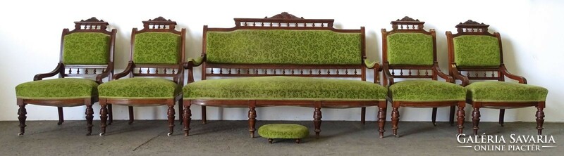 1K710 old six-piece green pewter sofa lounge set