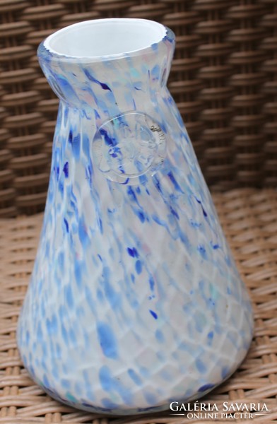 Double-layer blown Murano-style glass vase