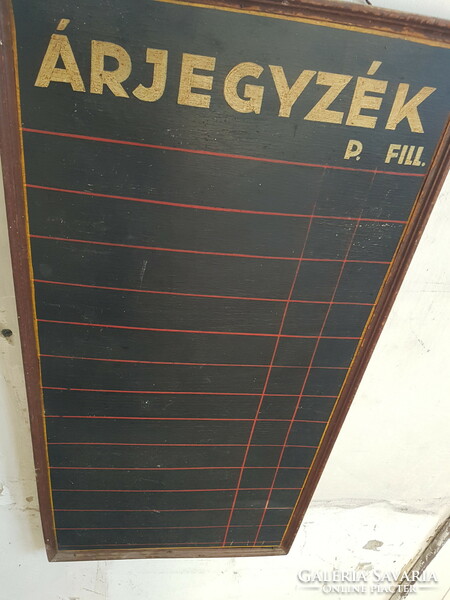 Antique pub price list.