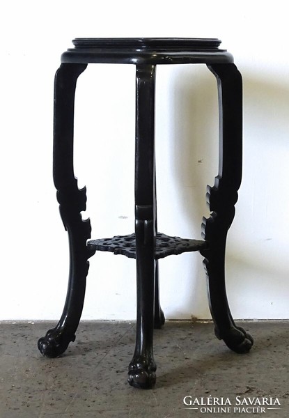 1K711 old black lion-legged orientalist pedestal 71 cm