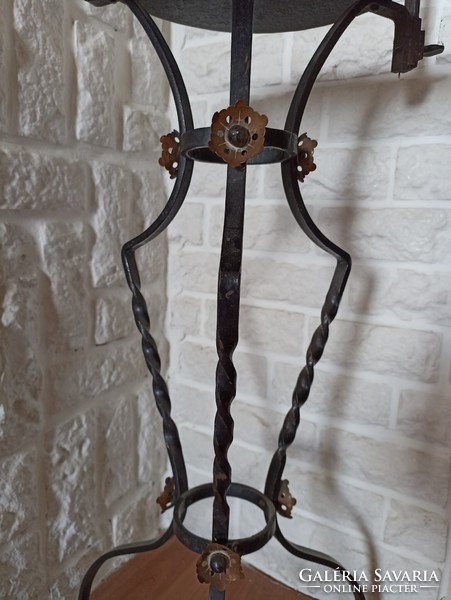 Wrought iron and copper tea stand