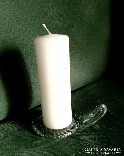 Hand-made walking candleholder with a special shape, crystal glass handle