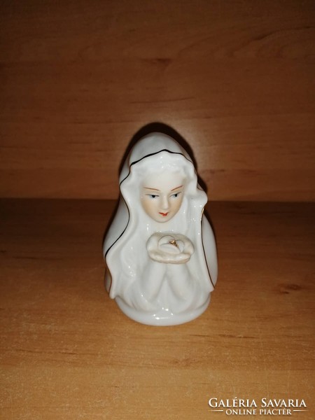 Szűz Mária porcelán figura kegytárgy 8 cm magas (po-1)