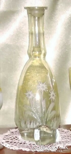 Wine glass set with serving bottle