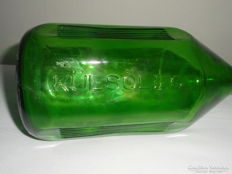 Retro Gyógyszertári üveg palack KÜLSŐLEG felirattal - 1 liter - 1970-es évekből