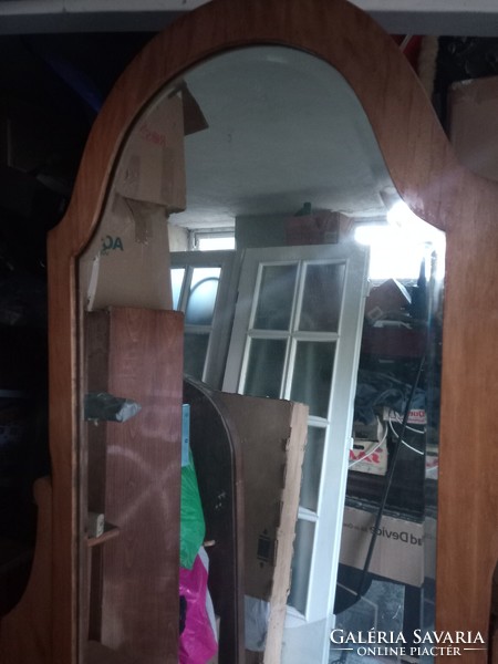 Beautiful solid art deco pine toilet mirror, vanity cabinet, dressing table in good condition