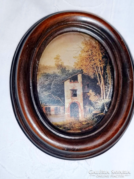 Vintage miniature landscape silk screen print