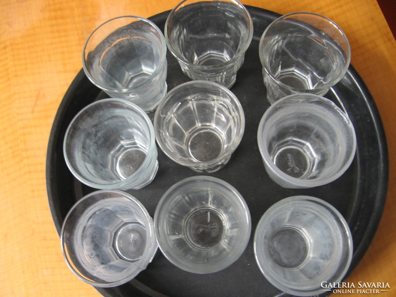 Antique durite picardie glasses with polished bottoms