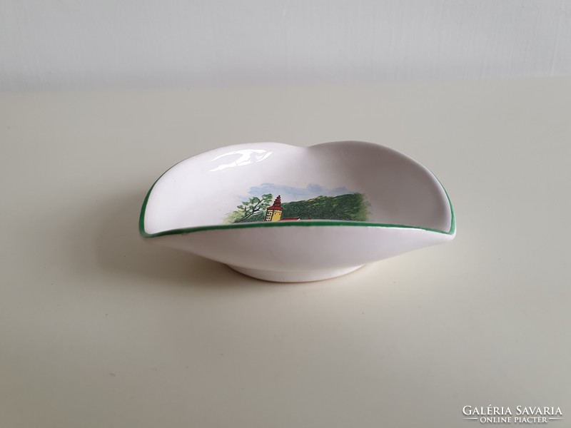 Retro small bowl with ceramic bowl with purple inscription