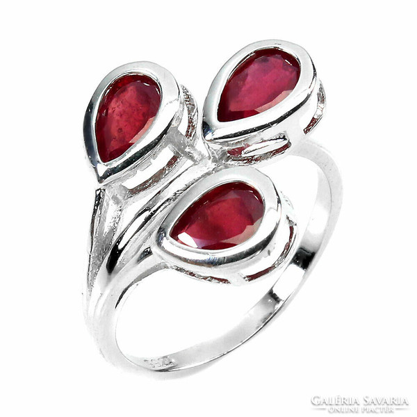 57 Es valodi ruby 925 marked silver ring