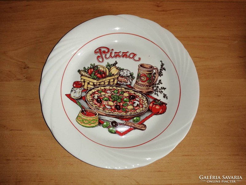 Porcelain pizza plate with pizza inscription 23.5 cm company diamond razgrad (2p)