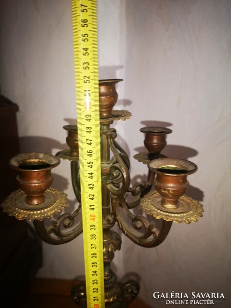 Beautiful antique luxury candle holder, garden party, festive, wooden base, French antique