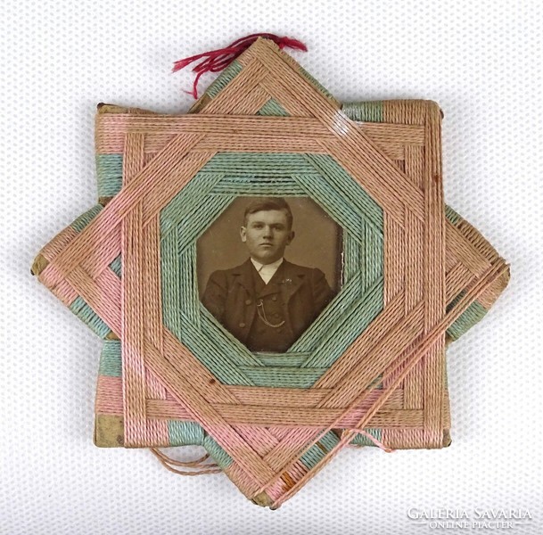 1K724 antique Judaic handwork photo holder Star of David shape Jewish souvenir 3 pieces