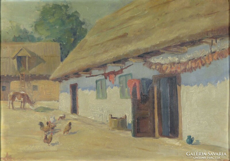 Hungarian artist around 1940: farmyard