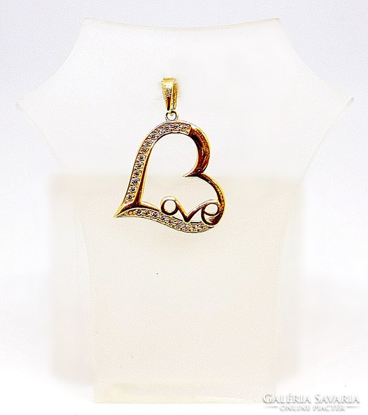 Stony gold heart pendant (zal-au108402)