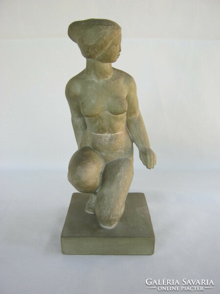 Retro ... R. Kiss lenke marked applied art miniature plastic ceramic female nude