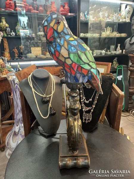 Rare parrot tiffany table lamp