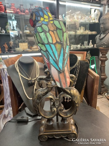 Rare parrot tiffany table lamp