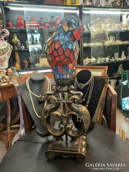 Rare parrot tiffany table lamp