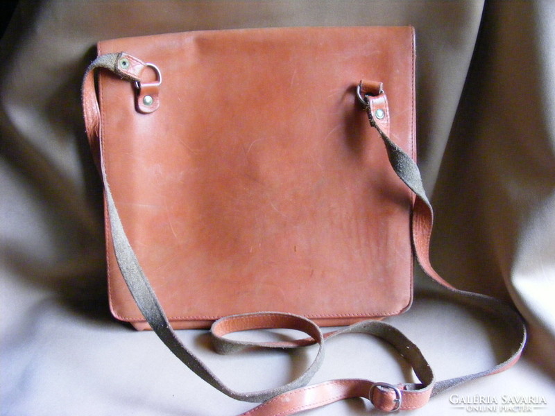 Leather briefcase map shoulder bag