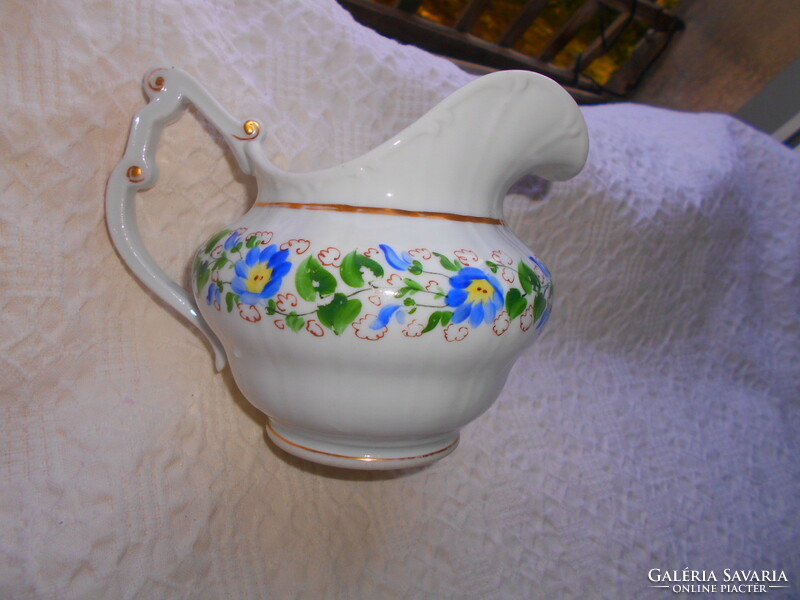 Biedermeier pouring hand painted porcelain jug