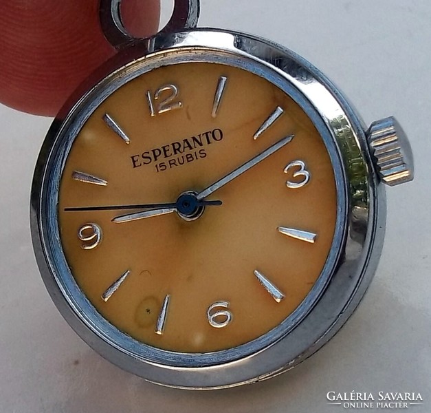 Esperanto mechanical globe key chain watch