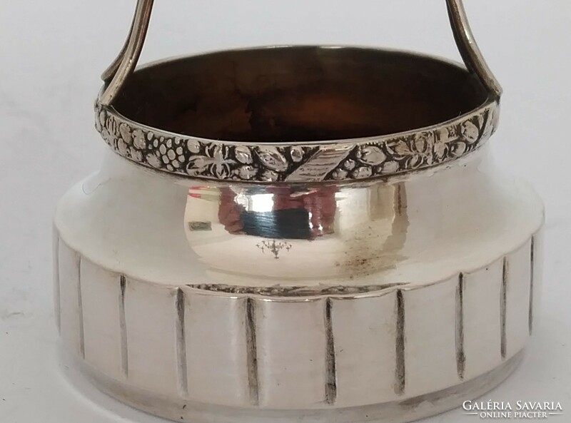Silver art-deco ashtray with match holder