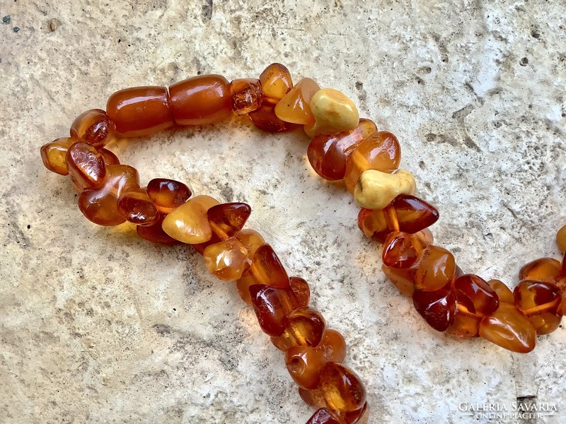 Beautiful antique amber pearl string