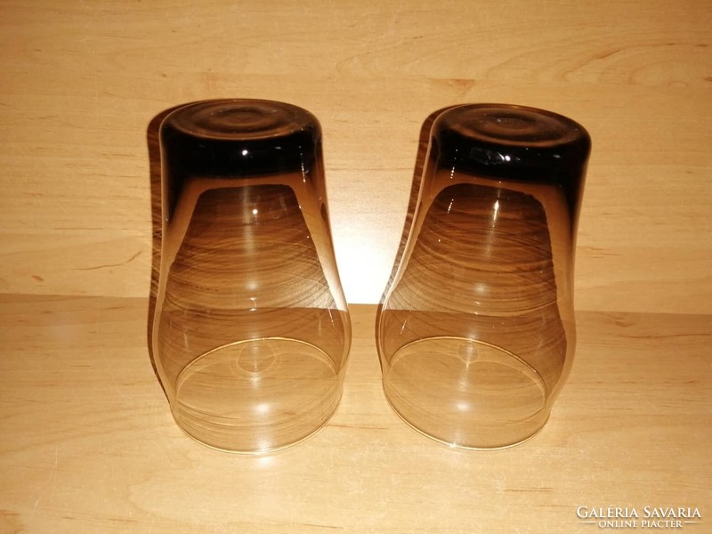 Retro füst színű üveg pohár párban 11 cm (z)