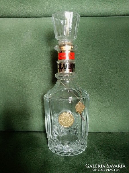 Régi retro Club99 whiskey üveg, üvegdugóval, pecséttel, címkékkel, első magyar whisky, gyűjtői