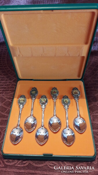 Silver-plated decorative spoon set in box (l2840)