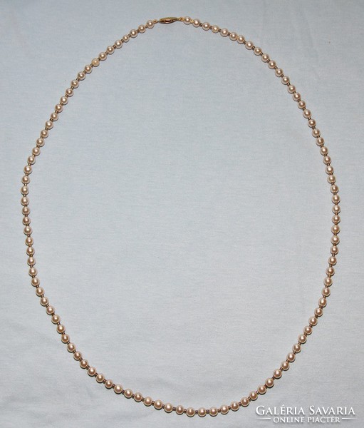 Beautiful old tekla and hematite pearl necklace with original gilded clasp