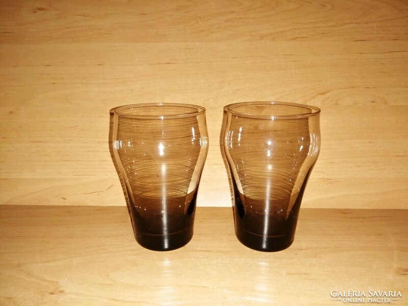 Retro füst színű üveg pohár párban 11 cm (z)