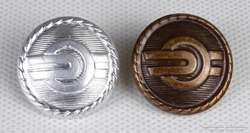 1K782 old mauve aluminum and copper button row 18 pieces
