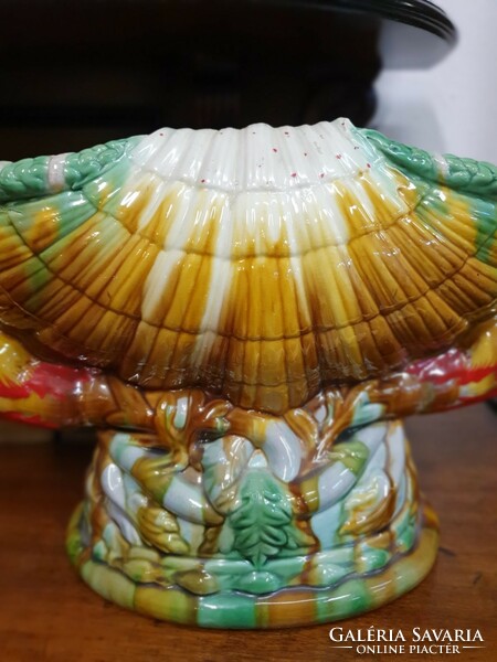 Majolica sculptural vase - mermaids - vase - centerpiece