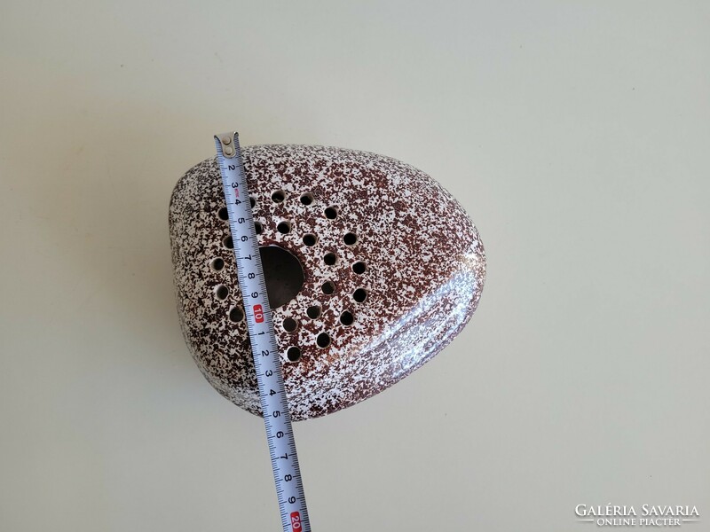 Old retro handicraft ceramic ikebana gravel vase mid century flowerpot