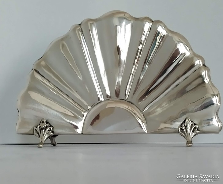 Silver art-deco napkin holder