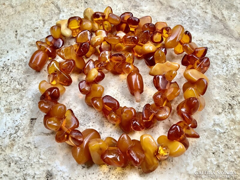 Beautiful antique amber pearl string