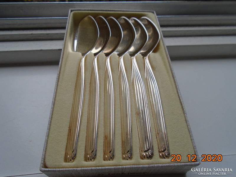 Norwegian silver plate thomsen & knusdsen ice cream solvplett isskjeer t.K.60 Gr in set box