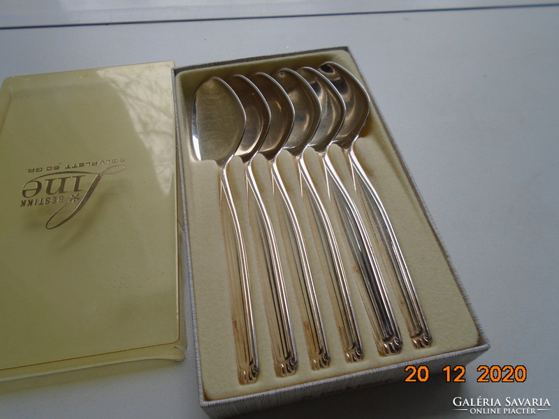 Norwegian silver plate thomsen & knusdsen ice cream solvplett isskjeer t.K.60 Gr in set box