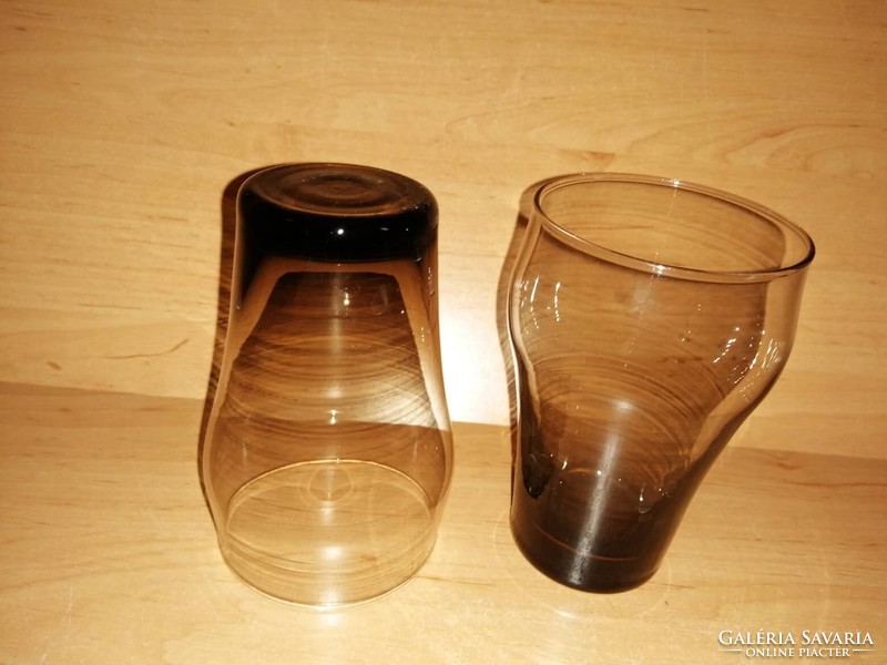 Pair of retro smoke-colored glass glasses 11 cm (z)