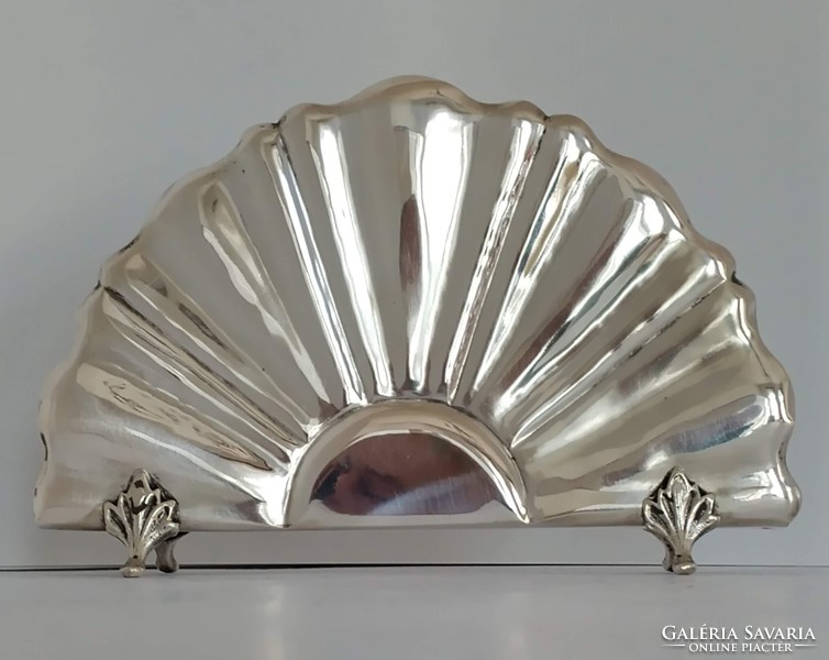 Silver art-deco napkin holder