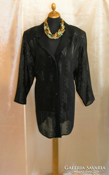 Black casual blouse, in exclusive design for ladies size 3xl-52/54/56