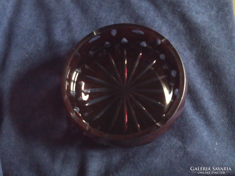 Crystal vase crimson 31 cm + ashtray