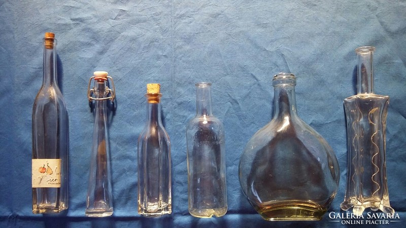 Six old small bottles, bottles