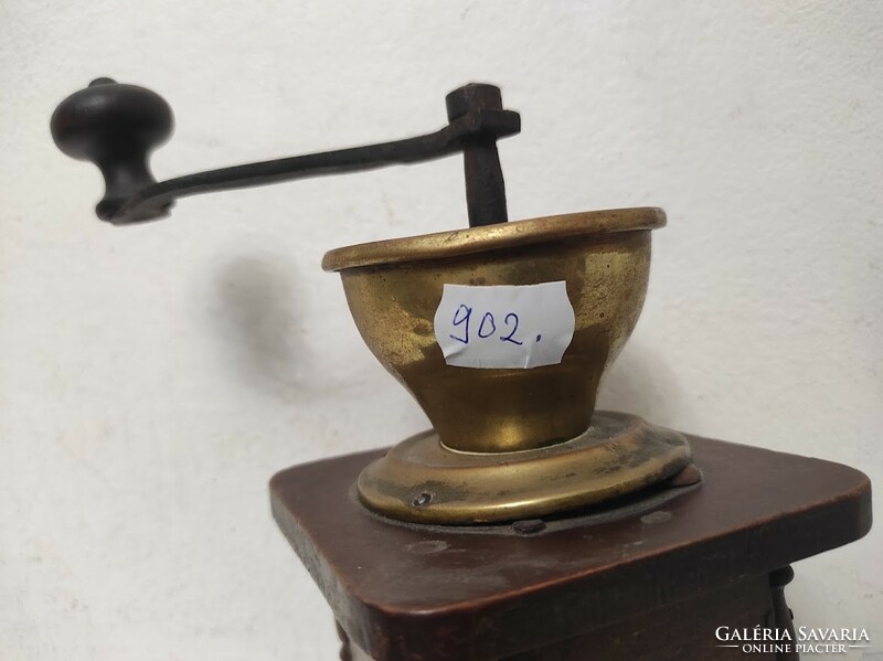 Antik kávédaráló kis méretű patinás fa kávé daráló konyhai eszköz 902 6025