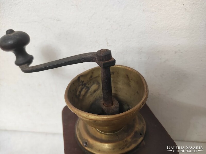 Antique coffee grinder small patinated wooden coffee grinder kitchen tool 902 6025