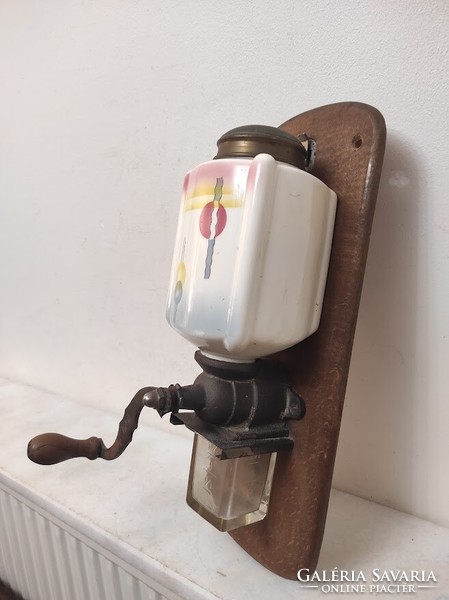 Antik kis kávédaráló Art Deco falra szerelhető porcelán kávé daráló 918 6041