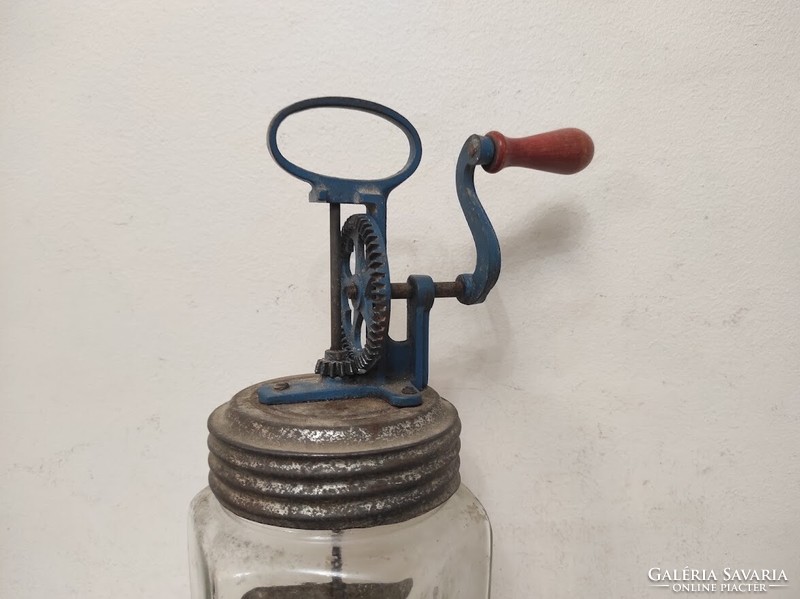 Antik konyhai eszköz tejföl tartó keverős dekoratív üveg 904 6027
