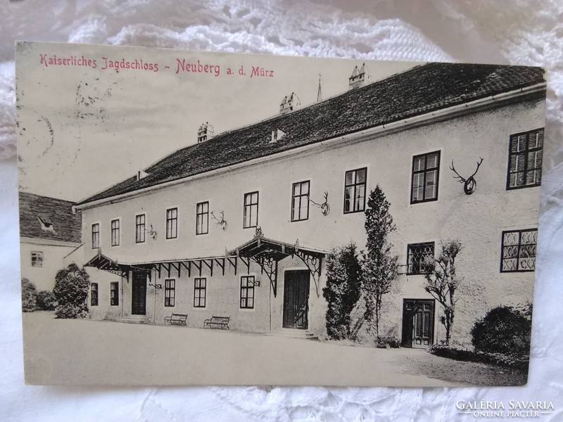 Antique Austrian postcard / greeting card styria, imperial hunting lodge / kaiserliches jagdschloss 1907